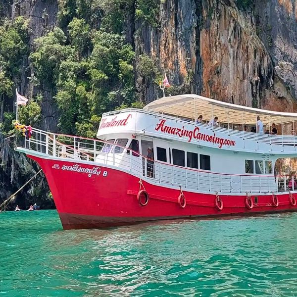 Spend a full day exploring the limestone islands, sea caves and sheltered lagoons of Phang Nga Bay on a comfortable big boat tour from Phuket