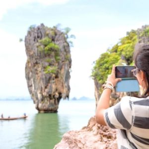 James Bond Island by Speed boat - taking pictures of the famous limestone