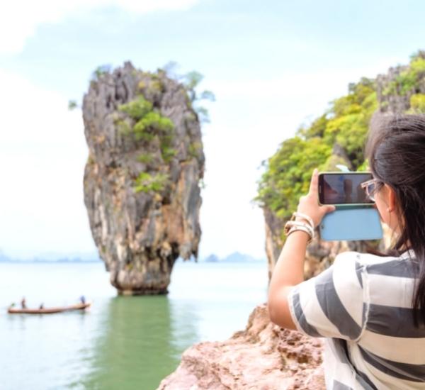 James Bond Island by Speed boat - taking pictures of the famous limestone