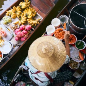 Float through a rainbow of fruits and fun on our Bangkok Private Floating Market half day tour