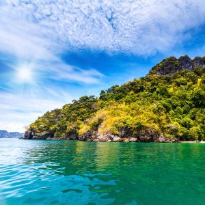 Exclusive Phi Phi island Speed Catamaran tour enjoying the views