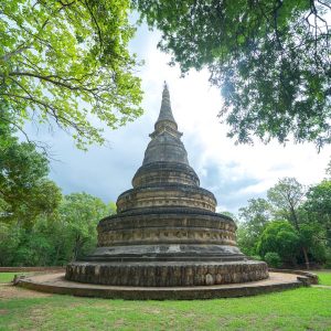 Buddha pagoda stupa. Wat Umong Temple Park
