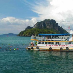 Krabi to 7 Islands sunset big boat tour