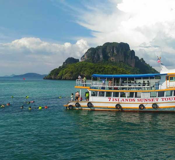 Krabi to 7 Islands sunset big boat tour