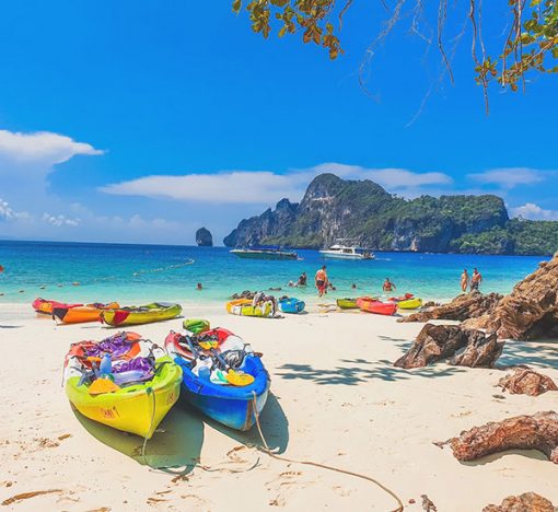 Phi Phi tour kayaking | Phi Phi Islands and Khai island speed Catamaran