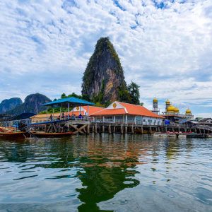 Koh Panyi Muslim floating village and lunch stop on James Bond Island tour from Krabi