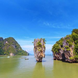 Marvel at the otherworldly Rock formations of Khao Phing Kan