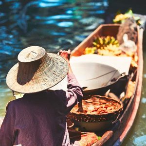 Vibrant Vegetables - Floating Produce Stalls at Damnoen Saduak