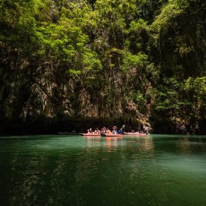 Nature's Green Cathedral Mangrove Tunnels - Spectacular Hong Island Canoeing Highlight of Late Morning Tour Phuket to Koh Yao Yai island and James Bond island